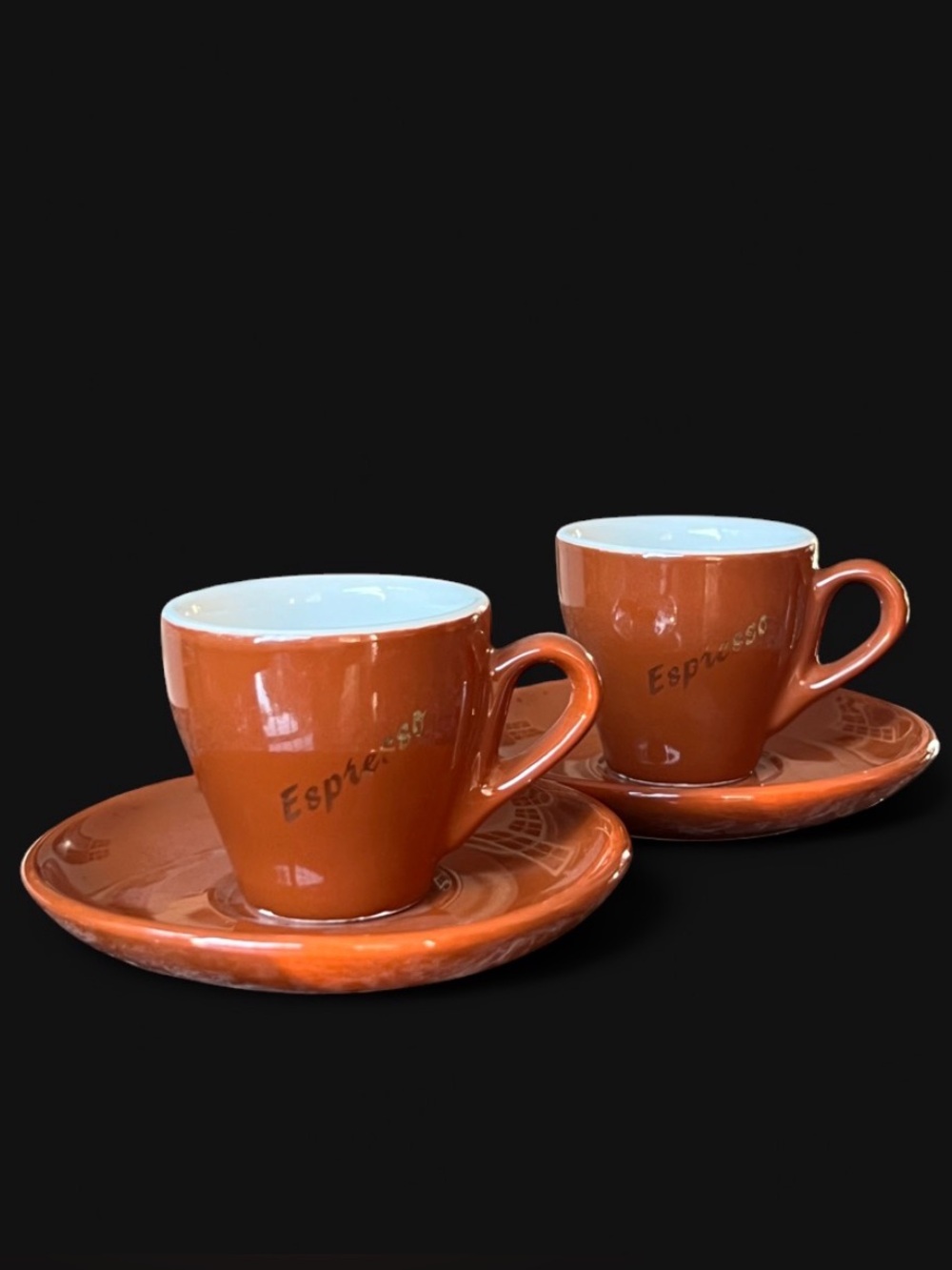 Set of 2 Vintage Nuova Point Espresso Cups and Saucers made in Italy
